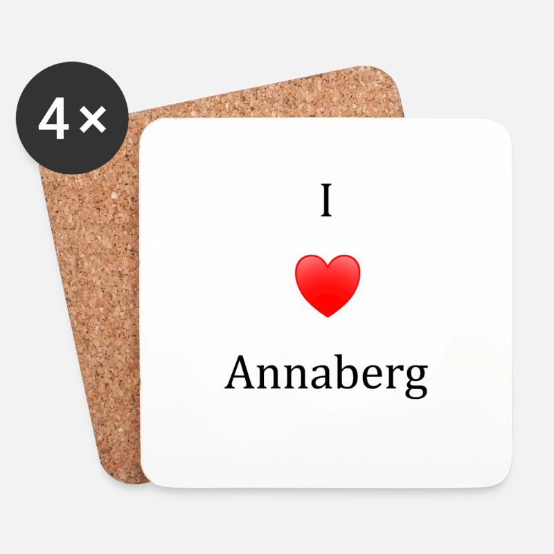 Ich liebe Annaberg - Untersetzer (4er-Set) - Weiß