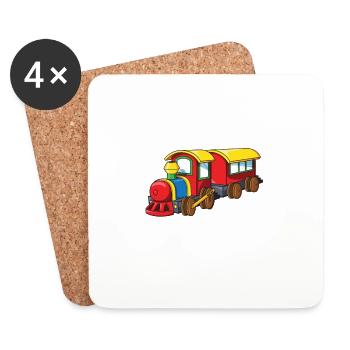 This boy loves trains - Coasters (set of 4) - white - Front