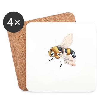 Bee Kind - Untersetzer (4er-Set) - Weiß - Vorne