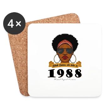 Black Queens Born in 1988 turn 36 and Look - Coasters (set of 4) - white - Front