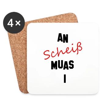 an scheiß muas i - Untersetzer (4er-Set) - Weiß - Vorne