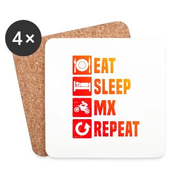 Dirt Bike Dirt Biker Supermoto Motocross Men - Coasters (set of 4) - white - Front