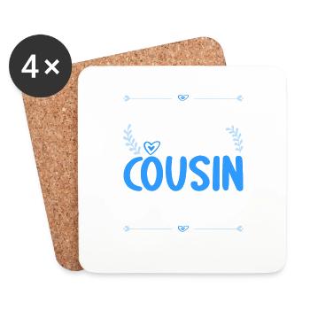 Finger weg ich habe einen verrückten Cousin - Untersetzer (4er-Set) - Weiß - Vorne