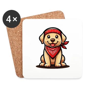 Niedlicher Hund: Liebenswertes Haustier - Untersetzer (4er-Set) - Weiß - Vorne