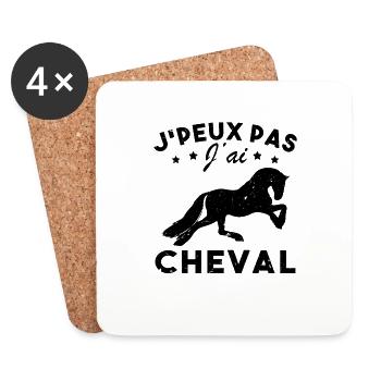 Je Peux Pas J ai cheval - Dessous de verre (lot de 4) - blanc - Devant