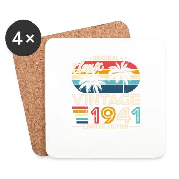 Vintage 1941 Geburtstag Retro - Untersetzer (4er-Set) - Weiß - Vorne