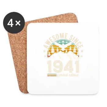 83. Geburtstag Vintage 1941 Retro Geschenk - Untersetzer (4er-Set) - Weiß - Vorne