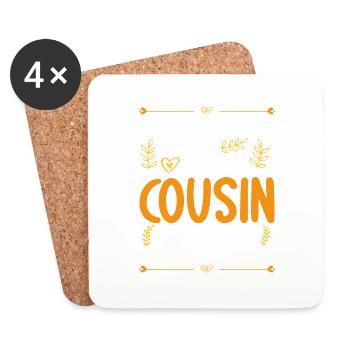 Berühre Mich Nicht! Ich Habe Verrückten Cousin - Untersetzer (4er-Set) - Weiß - Vorne