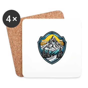 Symbol Berge Wappen - Untersetzer (4er-Set) - Weiß - Vorne