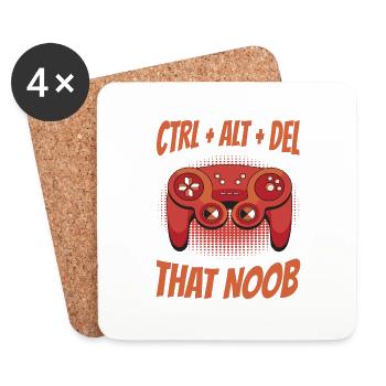 Ctrl Alt Del That Noob Gamer Jeu Vidéo - Dessous de verre (lot de 4) - blanc - Devant