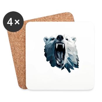 Geometric Style Polar Bear - Untersetzer (4er-Set) - Weiß - Vorne