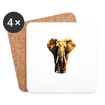 Geometric Style Elephant - Untersetzer (4er-Set) - Weiß - Vorne