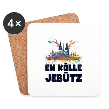 Cologne Kölle Carnaval Gebützt Kölle Alaaf Jeck Party - Dessous de verre (lot de 4) - blanc - Devant