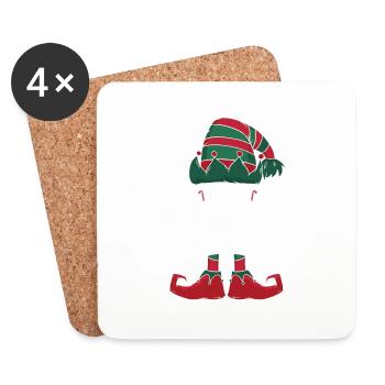 Raquel Elf Familie Passende Gruppe Weihnachten Mama - Untersetzer (4er-Set) - Weiß - Vorne