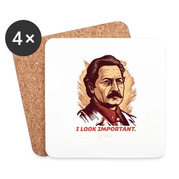 J’ai l’air important - Dessous de verre (lot de 4) - blanc - Devant