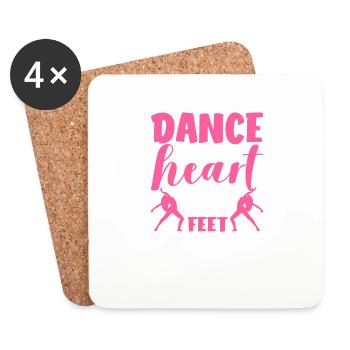Dance with your heart and your feet will dance - Coasters (set of 4) - white - Front