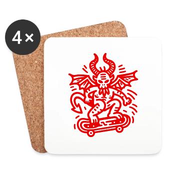 Devil Red - Coasters (set of 4) - white - Front
