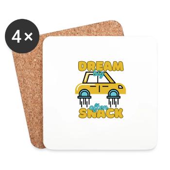 Dream Big Snack Often - Coasters (set of 4) - white - Front
