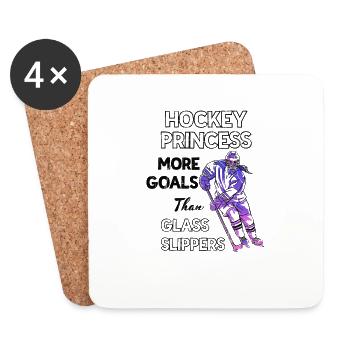 Hockey sur glace Princess Hockey sur glace Femmes Filles - Dessous de verre (lot de 4) - blanc - Devant