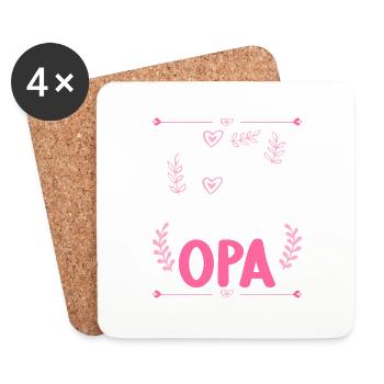 Ich komme total nach meinem Opa Enkelin Enkel - Untersetzer (4er-Set) - Weiß - Vorne