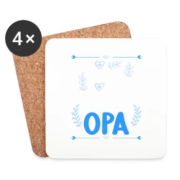 Ich komme total nach meinem Opa Enkelin Enkel - Untersetzer (4er-Set) - Weiß - Vorne