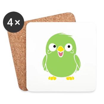 Cute little parakeet - Coasters (set of 4) - white - Front