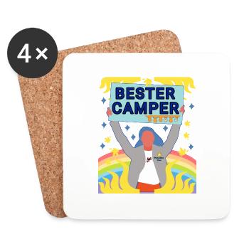 Camp - Camping - Untersetzer (4er-Set) - Weiß - Vorne