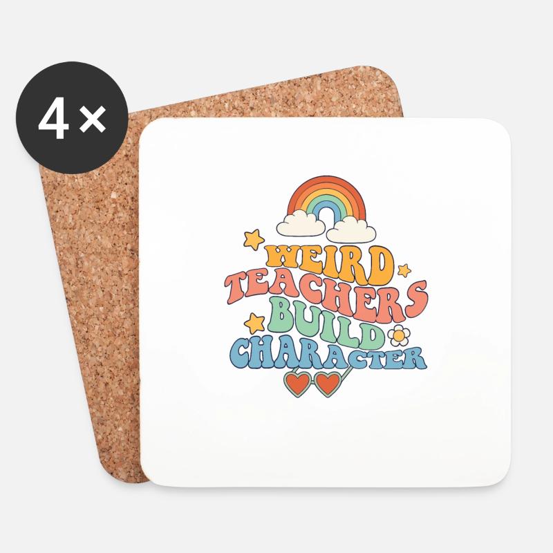 Weird Teachers Build Character Groovy School - Untersetzer (4er-Set) - Weiß