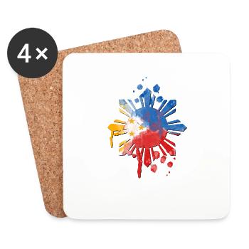 Philippines drapeau philippin fierté je cadeau - Dessous de verre (lot de 4) - blanc - Devant