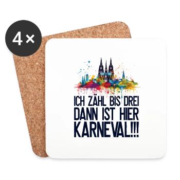 Köln Kölle Karneval Gebützt Kölle Alaaf Jeck Party - Untersetzer (4er-Set) - Weiß - Vorne