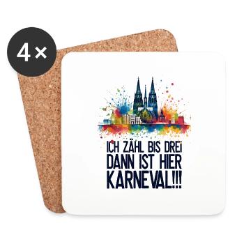 Köln Kölle Karneval Gebützt Kölle Alaaf Jeck Party - Untersetzer (4er-Set) - Weiß - Vorne