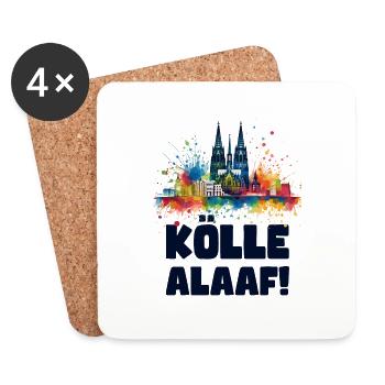Köln Kölle Karneval Gebützt Kölle Alaaf Jeck Party - Untersetzer (4er-Set) - Weiß - Vorne