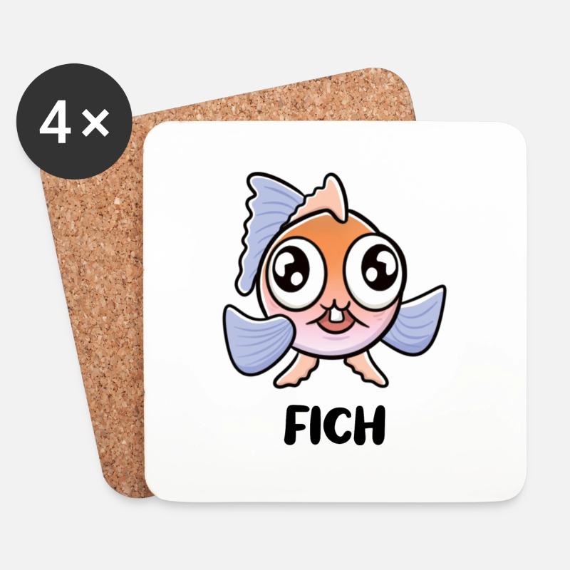 Es ist ein Fich! - Untersetzer (4er-Set) - Weiß