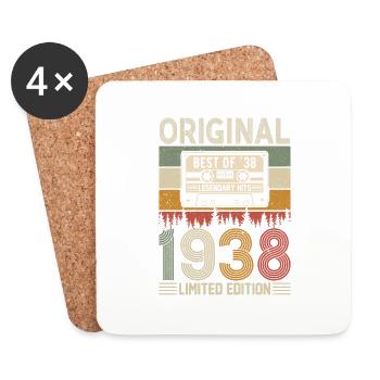 Legendary 86th Birthday Retro Style 1938 - Coasters (set of 4) - white - Front