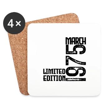 Birthday Gift March 1975. March 1975. March - Coasters (set of 4) - white - Front