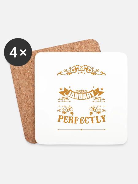 January 2001 Vintage Retro Birthday Gift - Coasters (set of 4) - white