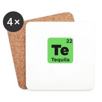 Te - Tequila Chemie Element Lustiger Alkoholliebhaber - Untersetzer (4er-Set) - Weiß - Vorne