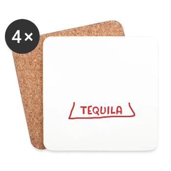 Tequila Basic Human Needs Pyramid Jeu de mots mexicain - Dessous de verre (lot de 4) - blanc - Devant