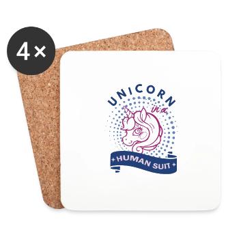 Unicorn in a Human Suit - Coasters (set of 4) - white - Front