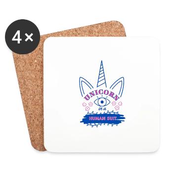 Unicorn in a Human Suit - Coasters (set of 4) - white - Front