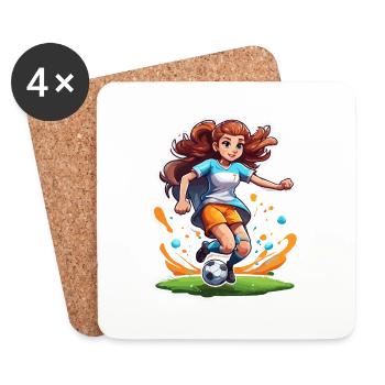 Footballeur / Sport / Terrain de football / Club / FC - Dessous de verre (lot de 4) - blanc - Devant