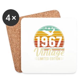 57th Birthday Vintage Retro 1967 - Coasters (set of 4) - white - Front