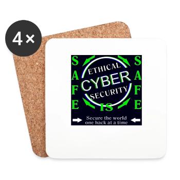 Ethical Cyber Security SAFE - Coasters (set of 4) - white - Front