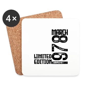 Birthday Gift March 1978. March 1978. March - Coasters (set of 4) - white - Front