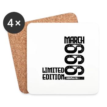 March 1999 Anniversary Gift. March 1999. March - Coasters (set of 4) - white - Front