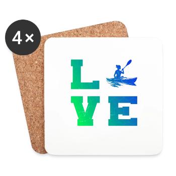 Canoe Kayaking Women Kayak Men's Kayak - Coasters (set of 4) - white - Front