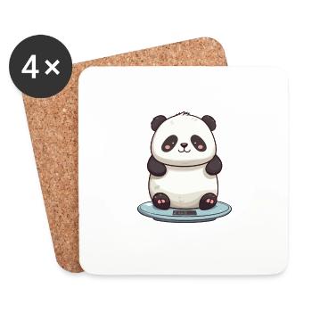 Je me suis pesé trop petit panda - Dessous de verre (lot de 4) - blanc - Devant