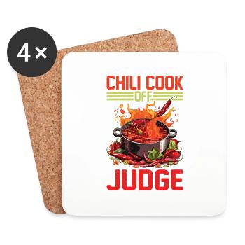 Chili Cook Off Juge 33 - Dessous de verre (lot de 4) - blanc - Devant