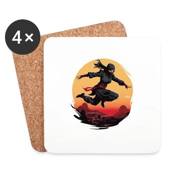Charmant combattant ninja I Ninja Girl I Ninja - Dessous de verre (lot de 4) - blanc - Devant