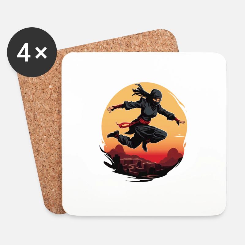 Charming Ninja Fighter I Ninja Girl I Ninja - Untersetzer (4er-Set) - Weiß